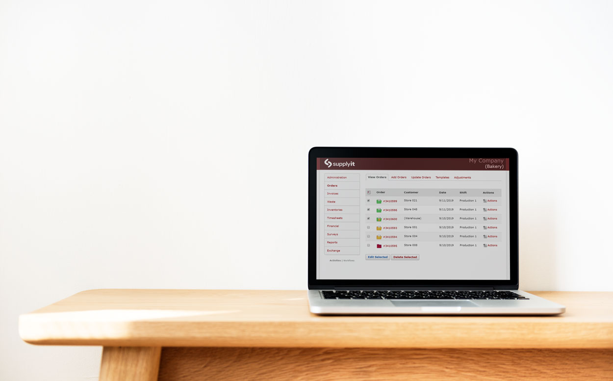 Supplyit view orders screen on computer
