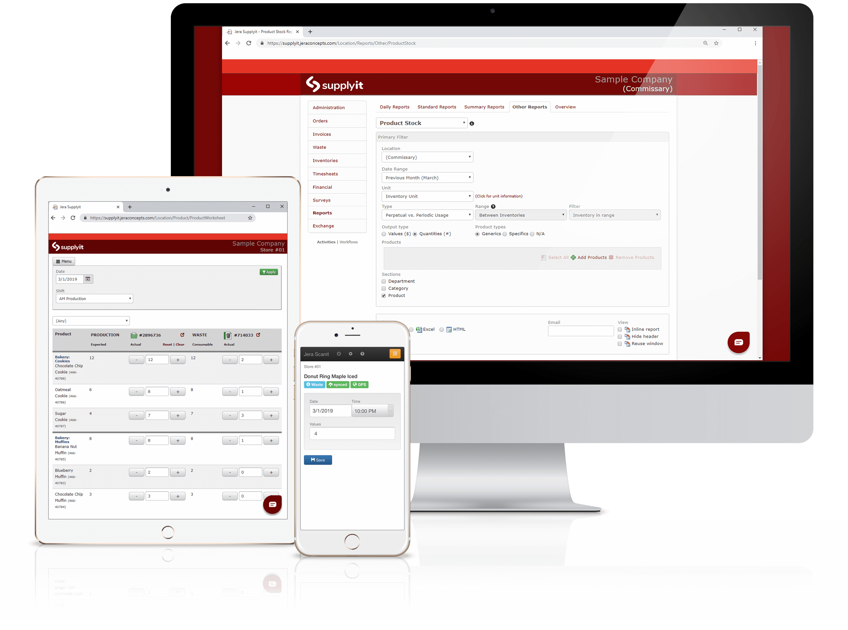 Supplyit shown on phone, tablet and desktop